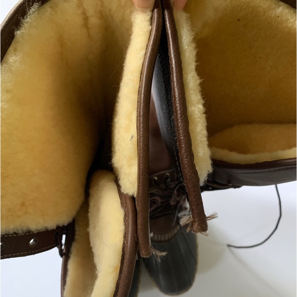 L.L. Bean Signature Shearling Tall Boots lace up 6 - Picture 5 of 8